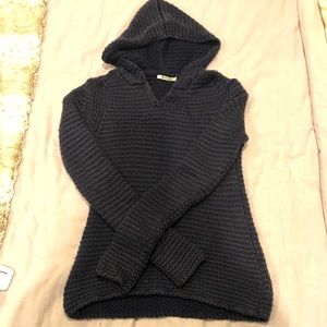 Alexander Wang chunky knit navy blue hoodie